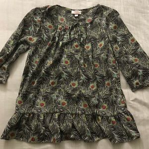 Black green floral print Liberty of London too